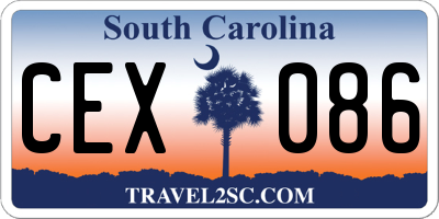 SC license plate CEX086