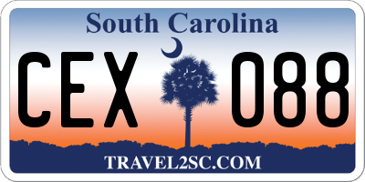 SC license plate CEX088