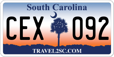 SC license plate CEX092