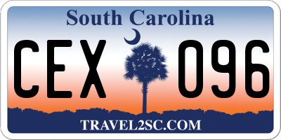 SC license plate CEX096