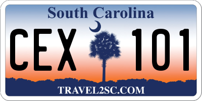SC license plate CEX101
