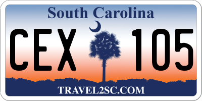 SC license plate CEX105