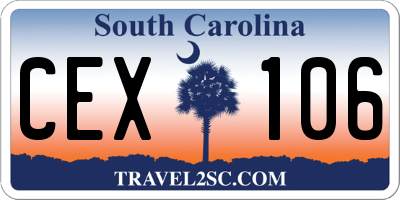 SC license plate CEX106