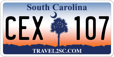 SC license plate CEX107