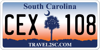 SC license plate CEX108