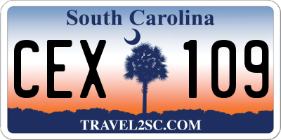 SC license plate CEX109