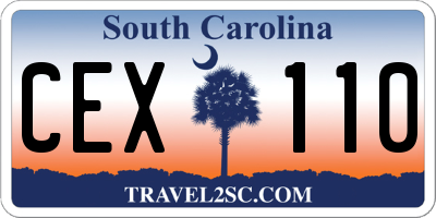 SC license plate CEX110