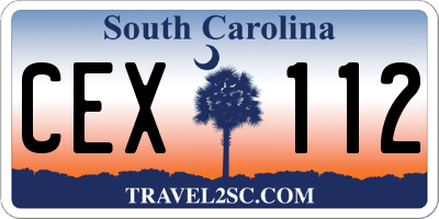 SC license plate CEX112