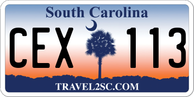 SC license plate CEX113