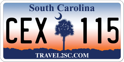 SC license plate CEX115