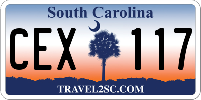 SC license plate CEX117