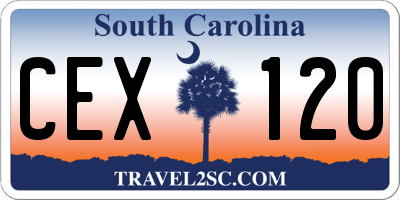 SC license plate CEX120
