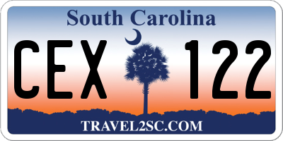 SC license plate CEX122