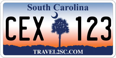 SC license plate CEX123