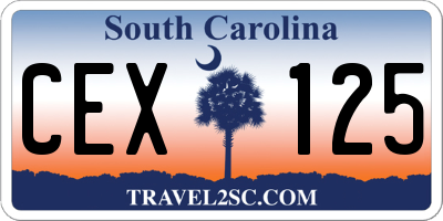 SC license plate CEX125