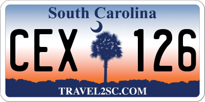 SC license plate CEX126