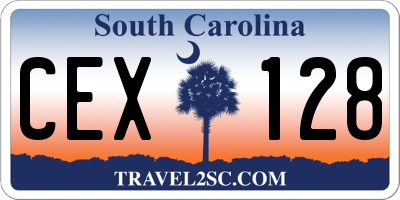 SC license plate CEX128