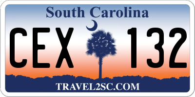 SC license plate CEX132