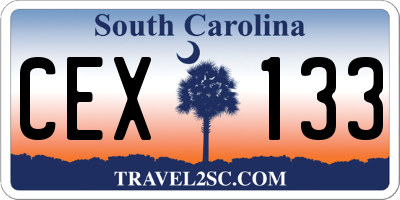 SC license plate CEX133