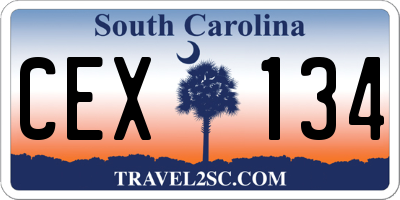 SC license plate CEX134