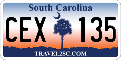 SC license plate CEX135