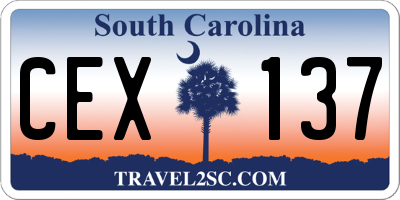 SC license plate CEX137