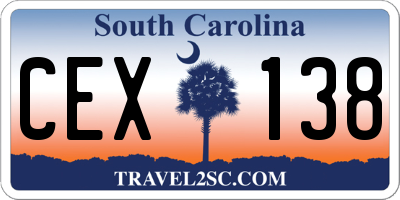 SC license plate CEX138