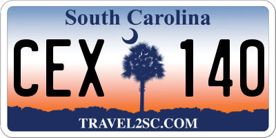 SC license plate CEX140