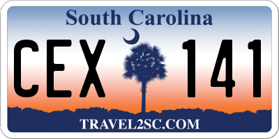 SC license plate CEX141