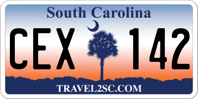 SC license plate CEX142