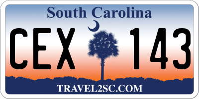 SC license plate CEX143