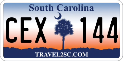 SC license plate CEX144