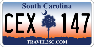 SC license plate CEX147