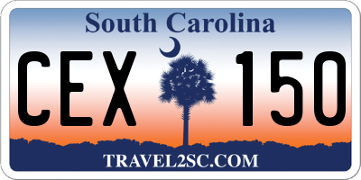 SC license plate CEX150