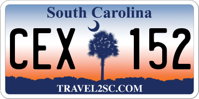 SC license plate CEX152