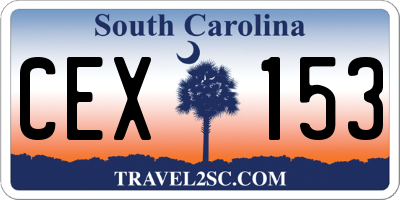 SC license plate CEX153