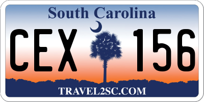 SC license plate CEX156