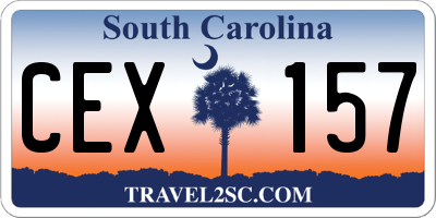 SC license plate CEX157