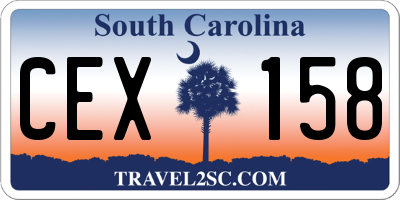 SC license plate CEX158