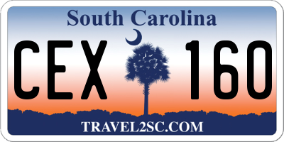 SC license plate CEX160
