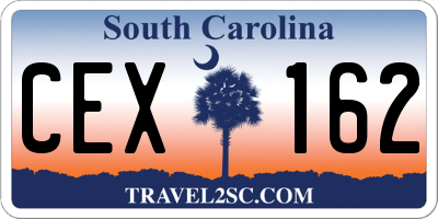 SC license plate CEX162