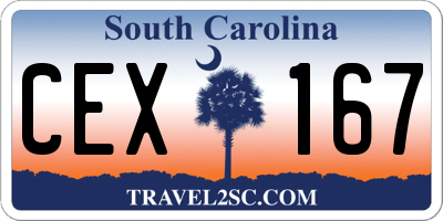 SC license plate CEX167