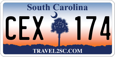SC license plate CEX174