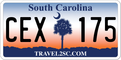SC license plate CEX175