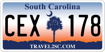 SC license plate CEX178