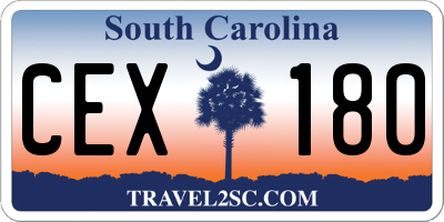 SC license plate CEX180