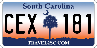 SC license plate CEX181