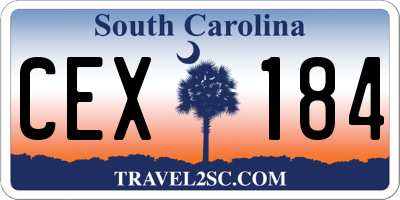 SC license plate CEX184