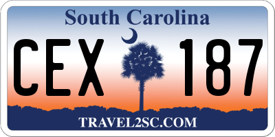 SC license plate CEX187