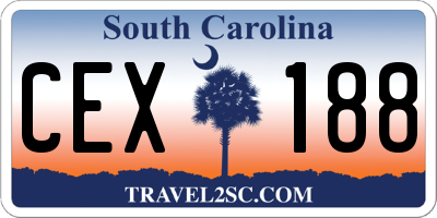 SC license plate CEX188